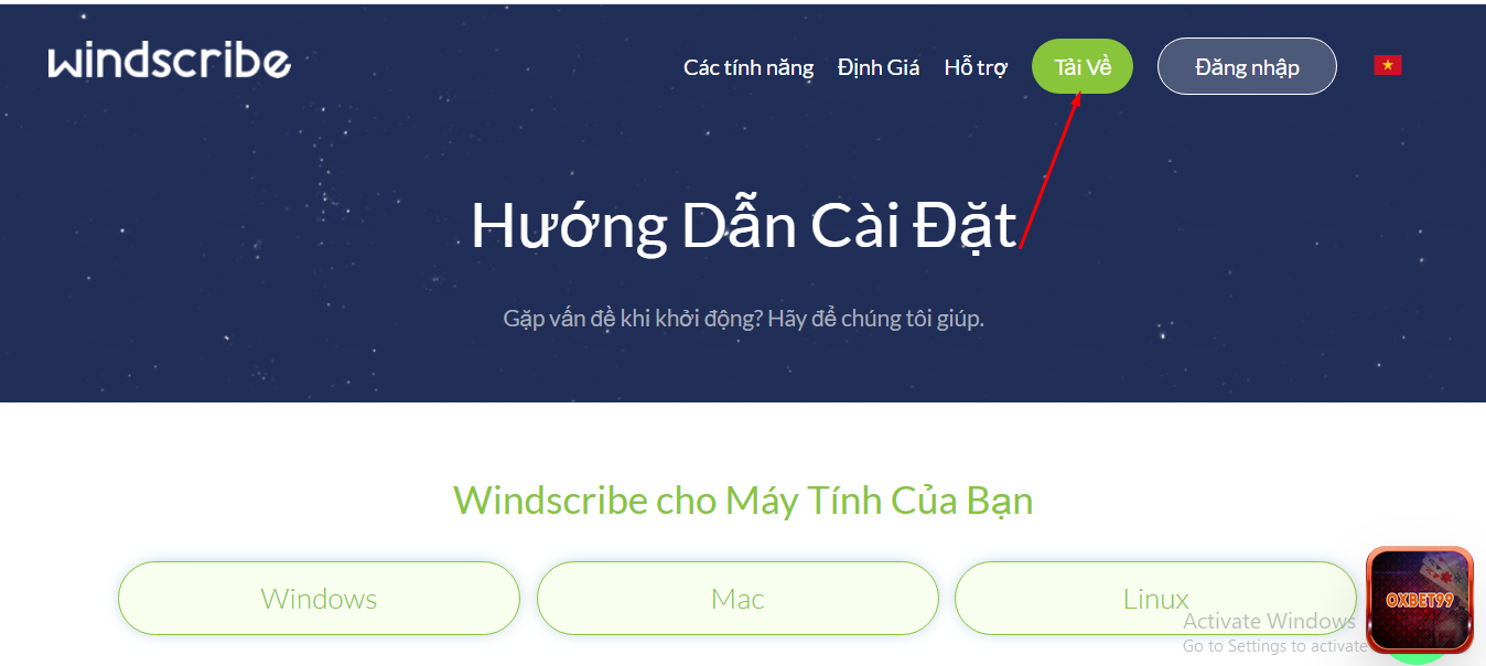 Chọn mục Tải về ở trang chủ phần mềm